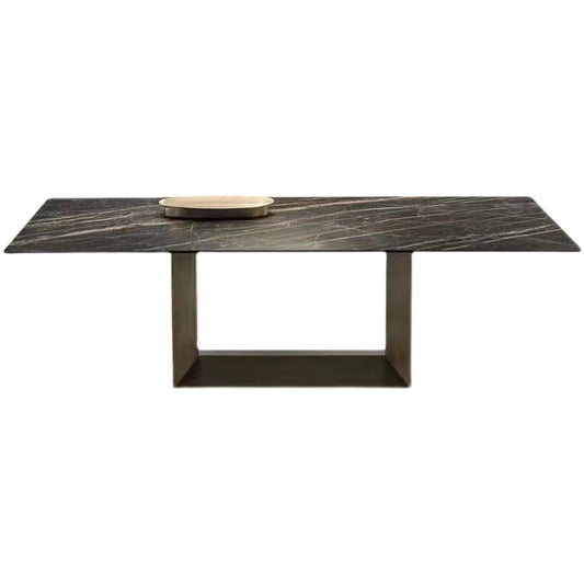 Industrial Sintered Stone Dining Table Rectangle Shape Standard Dining Table for Kitchen