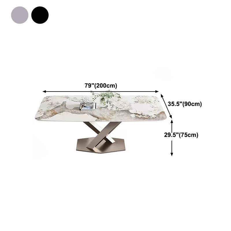Stone White Top Dining Table Traditional Luxury Table with Pedestal Base Clearhalo 'Dining Tables & Seating' 'Dining Tables' 'dining_table' 'furn' 'furn_dining_table' 'Furniture' 'furniture_dining_table' 'Kitchen & Dining Furniture' 'kitchen' 'kitchen_dining_table' 1200x1200_ce963ce9-b34e-4288-8db7-d6e2e75e4c5a