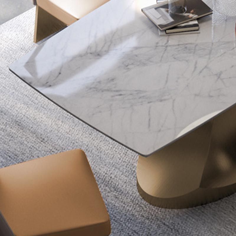 Designer Style Marble Top Dining Set Rectangle 1/4/5 Pieces Dining Room Table Set Clearhalo 'Dining Room Sets' 'Dining Tables & Seating' 'dining_room_set' 'furn' 'furn_dining_room_set' 'Furniture' 'Kitchen & Dining Furniture' 1200x1200_ce97224d-36a7-4ce1-8707-04cd612769e3