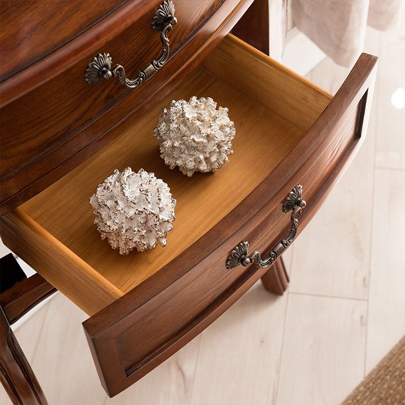 Wooden Console Table Mid Century Modern 14 Inch Wide Accent Table