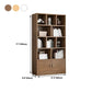 Modern Style Bookshelf Closed Back Wood Bookcase with Doors for Home Office