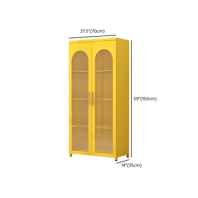 Scandinavian Metal Bookshelf Standard Closed Back Bookcase with Cabinets Clearhalo 'Bookcases' 'furn' 'furn_bookcases' 'Furniture' 'Office Furniture' 1200x1200_ce9aadeb-5933-41f4-a13e-9e5b2c86cac0