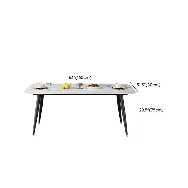 Modern Rectangular Dining Table Stone Top Tabletop for Dining Room Clearhalo 'Dining Tables & Seating' 'Dining Tables' 'dining_table' 'furn' 'furn_dining_table' 'Furniture' 'Kitchen & Dining Furniture' 1200x1200_ce9b03bf-171e-4041-a1fd-3600aefd4298