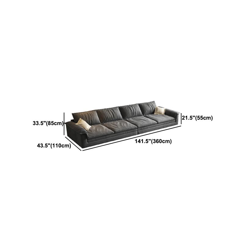 Modern Cushion Back Grey Sectionals 33'"  Pillow Top Arm Sectionals