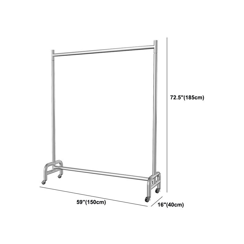 Industrial Coat Hanger Stainless Steel Hanging Rail and Castors Hall Tree