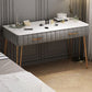 Metal Dressing Table with 2 Storage Drawers Stone Top Make-up Vanity