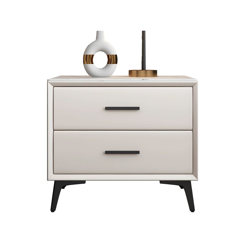 Modern Nightstand Stone Accent Table Nightstand with 2 Drawers Clearhalo 'Bedroom Furniture' 'furn' 'furn_night_stand' 'Furniture' 'night_stand' 'Nightstands' 1200x1200_ce9cf4b6-ff40-4eed-a20d-b1eeb79de4de