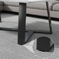 Modern Rectangle Coffee or End Table Stone and Steel Coffee Table with Cross Legs