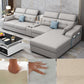 Cotton Blend Pillowed Back L-Shape Cushions Furniture Sectionals for 4 People