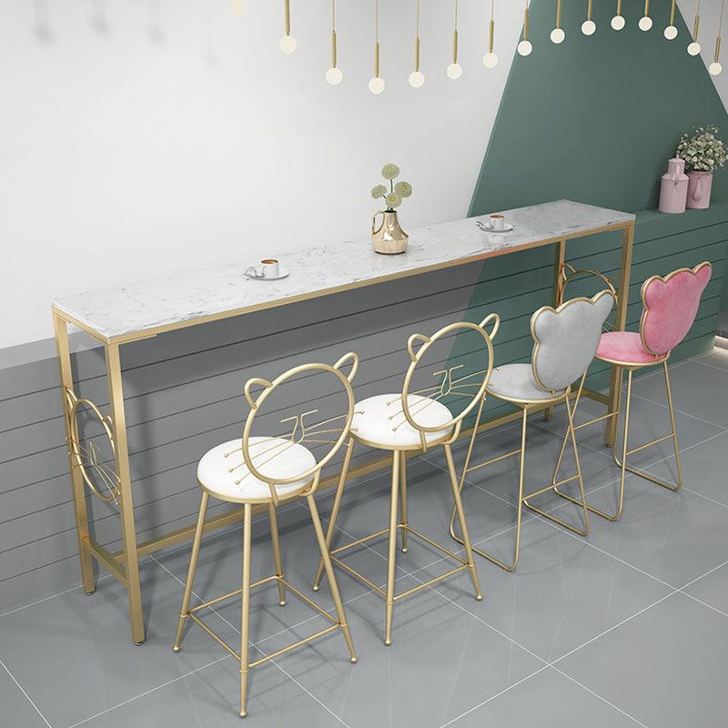 Tavolo da bancone rettangolo glam barre di marmo di marmo/tavolo da dinette in bianco