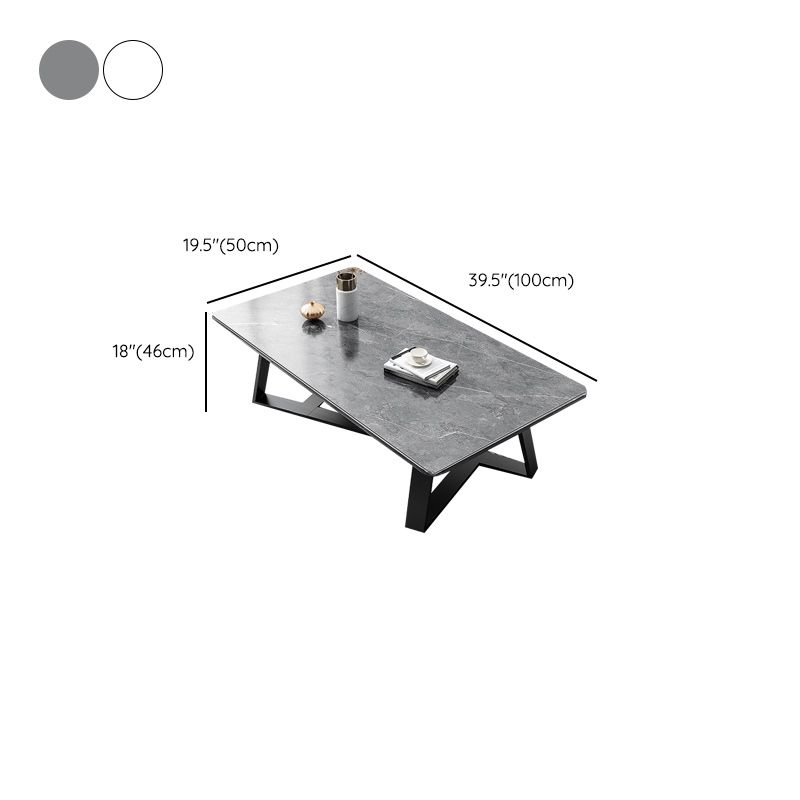Stone Contemporary Coffee Table Standard Single Cocktail Table