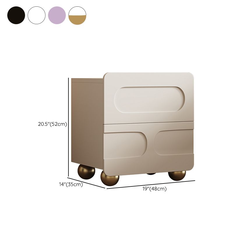 Faux Wood -Nachtkabinett zeitgenössischer Bett Nachttisch mit Schubladen