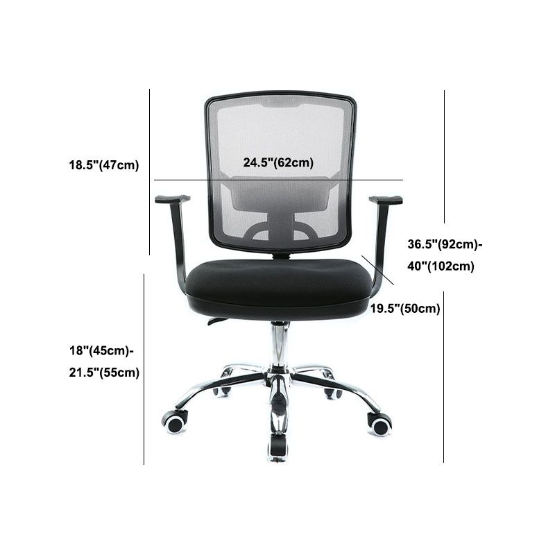 Contemporary Mesh Computer Chair Mid-Back Desk Chair with Wheels in Gray Clearhalo 'furn' 'furn_office_chair' 'Furniture' 'Office Chairs' 'Office Furniture' 'office_chair' 1200x1200_cea33e9d-ffc5-48d2-b9fc-c57a77e84a1c