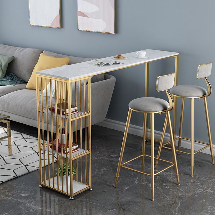 Rectangle Top Counter Table Glam Style 42-inch Height Table for Dining Room Clearhalo 'Bar Furniture' 'Bar Tables' 'bar_tables' 'furn' 'furn_bar_tables' 'Furniture' 'furniture_bar_tables' 'Kitchen & Dining Furniture' 1200x1200_cea3bf17-10d7-4493-bc62-de144ed064ad
