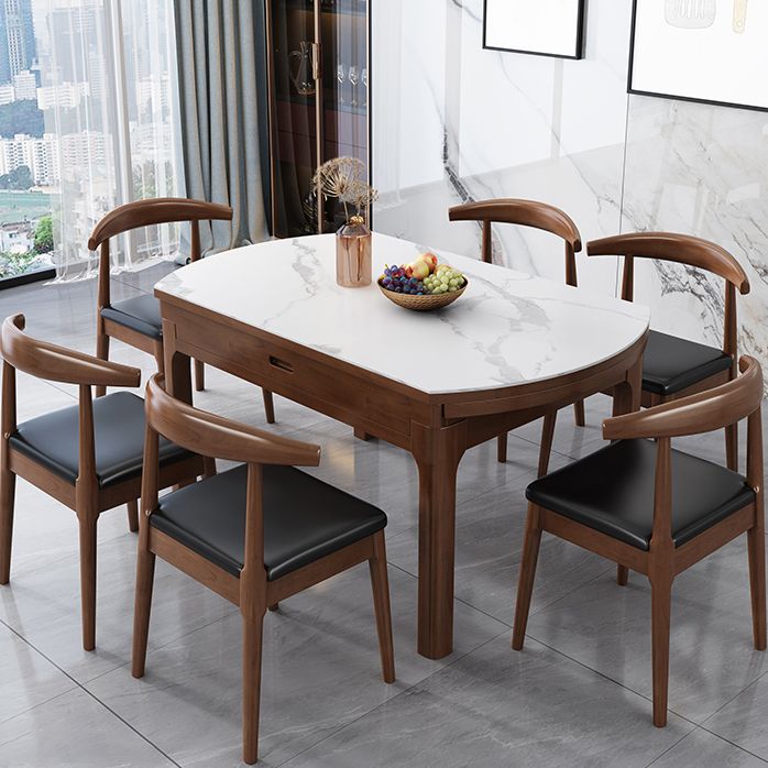Minimalist Extendable Round Shape Table Standard Sintered Stone Dining Table for Kitchen Clearhalo ' dining_table' 'Dining Tables & Seating' 'Dining Tables' 'furn' 'furn_dining_table' 'Furniture' 'furniture_dining_table' 'Kitchen & Dining Furniture' 'kitchen&dining_furn' 'kitchen' 'kitchen_dining_table' 1200x1200_cea520ac-3a0b-47e3-976c-5d8d688200d3