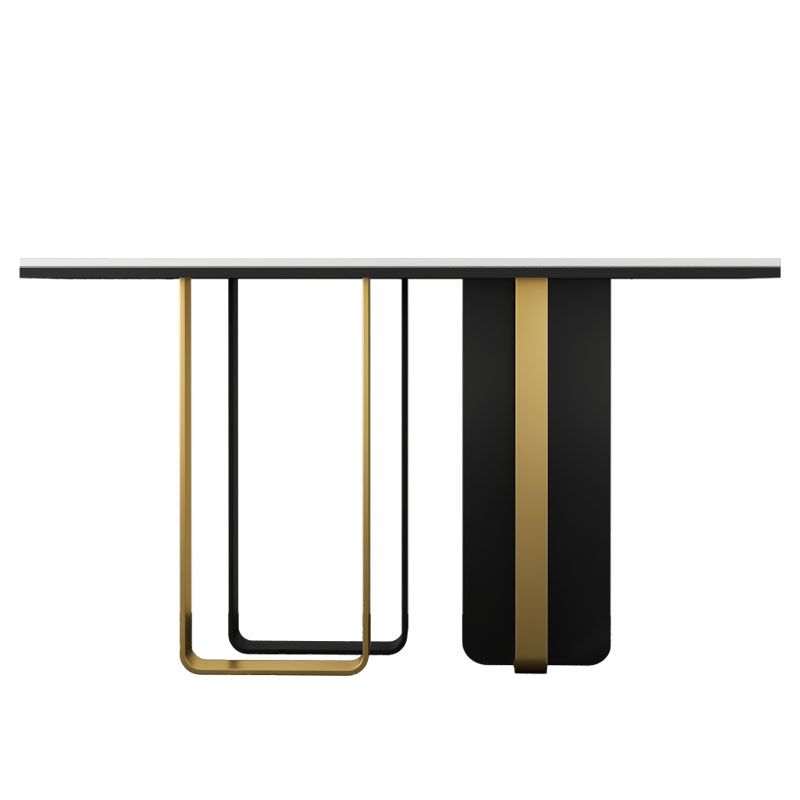 Tavolo di console rettangolare in pietra glam 31,5 "tavolo di accento alto