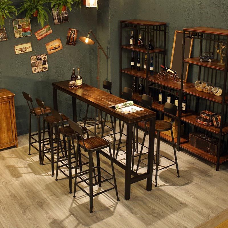 Table de bar supérieur en bois en pin