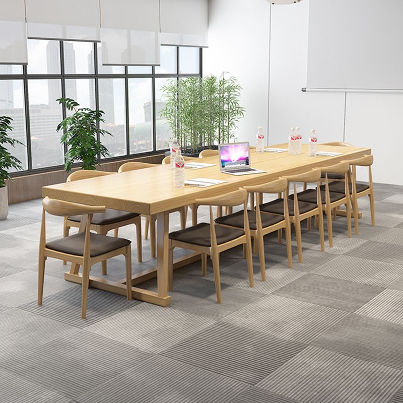 Rectangle Trestle Dinner Table Solid Wood Dining Room Collection for Home Clearhalo ' dining_table' 'Dining Tables & Seating' 'Dining Tables' 'furn' 'furn_dining_table' 'Furniture' 'furniture_dining_table' 'Kitchen & Dining Furniture' 'kitchen&dining_furn' 'kitchen' 'kitchen_dining_table' 1200x1200_cea72a87-baac-48db-b1cf-9a74ca710f84