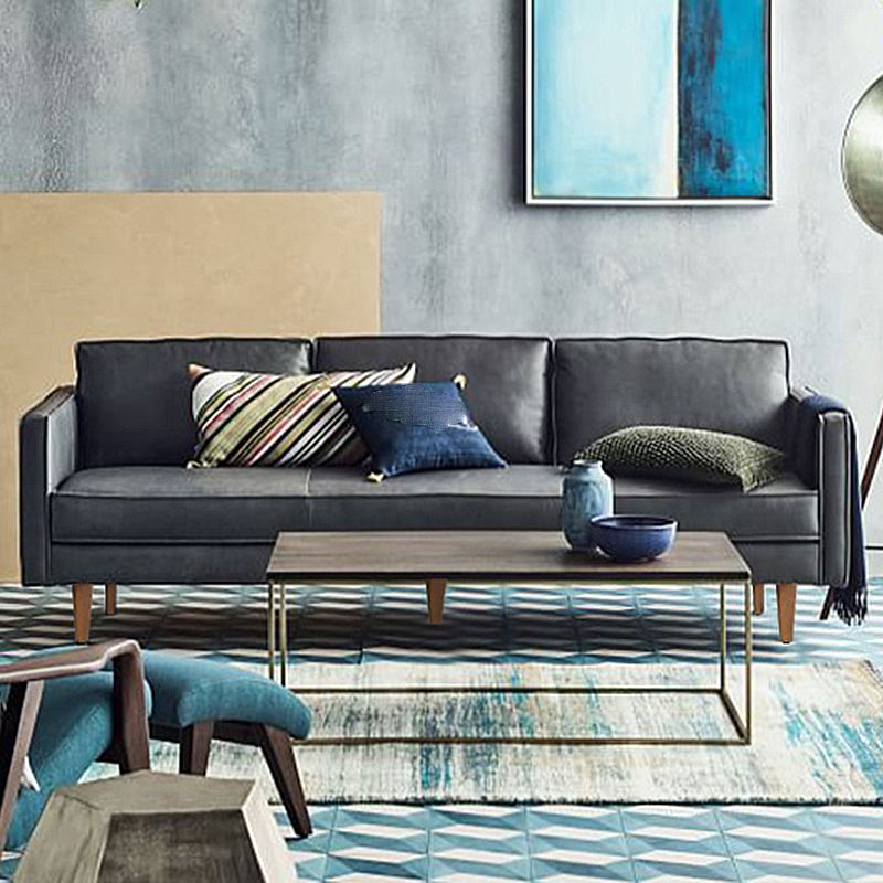 Bras carré industriel 33,85 "W canapé avec faux cuir pour le salon