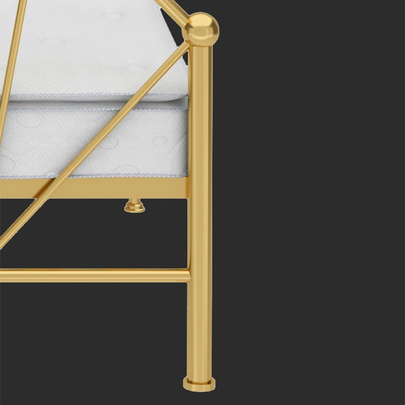 Fiame letto di ferro contemporaneo da 39,76 "H-griglie a grigio a filo aperto