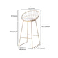 Juego de mesa de bar rectangular Glam, mesa de bar con estructura de hierro de 1/5 piezas y taburetes tapizados