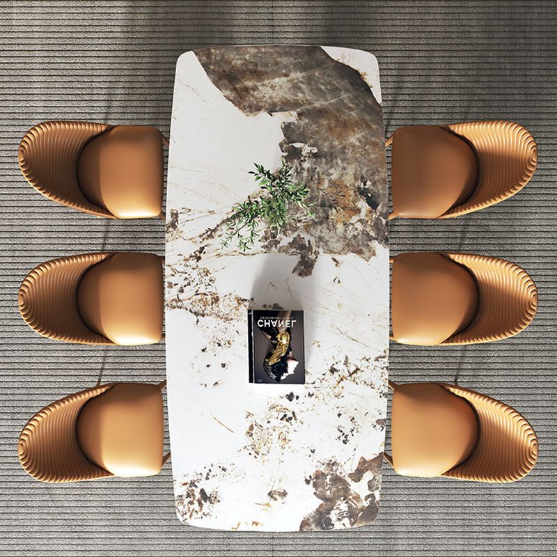 Set da tavolo rettangolo di pietra sinterizzato in stile contemporaneo set 1/4/5/7