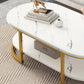 Glam Style Coffee Table Oval Slate Single Coffee Cocktail Table Clearhalo 'Coffee & Accent Tables' 'Coffee Tables' 'coffee_tables' 'furn' 'furn_coffee_tables' 'Furniture' 'Living Room Furniture' 1200x1200_ceaac261-8083-464a-8965-983fbac3480a