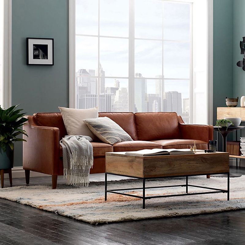 Industrial Faux Leather Loose Back Sofa with Solid Color Sloped Arms Clearhalo 'furn' 'furn_sofas' 'Furniture' 'furniture_sofas' 'kitchen' 'kitchen_sofas' 'Living Room Furniture' 'Sofa' 'sofas' 1200x1200_cead097e-6406-44cc-9a30-6bfe438a1699