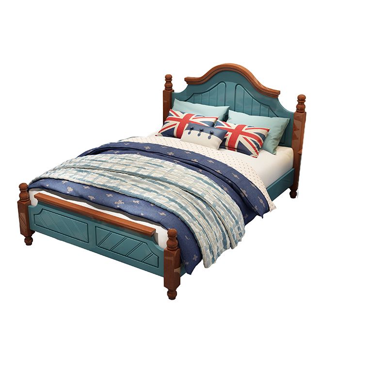 French Country Headboard Standard Bed Solid Wood Bed with Footboard