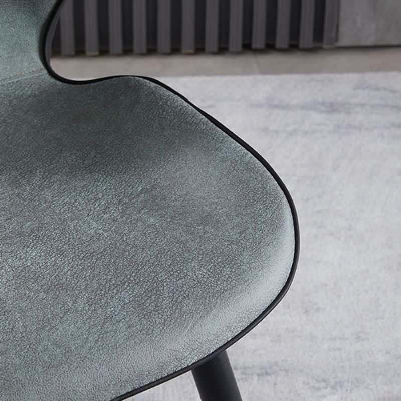 Contemporary Leather Dining Chairs Wingback Armless Chair with Metal Legs for Restaurant Clearhalo ' kitchen&dining_furn' 'Dining Chairs' 'Dining Tables & Seating' 'dining_chair' 'furn' 'furn_dining_chair' 'Furniture' 'furniture_dining_chair' 'Kitchen & Dining Furniture' 'kitchen' 1200x1200_ceaed149-266b-4978-b441-1993d215e865