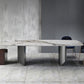 Metal Contemporary Rectangular Table Sintered Stone Top Table for Dining Room and Kitchen