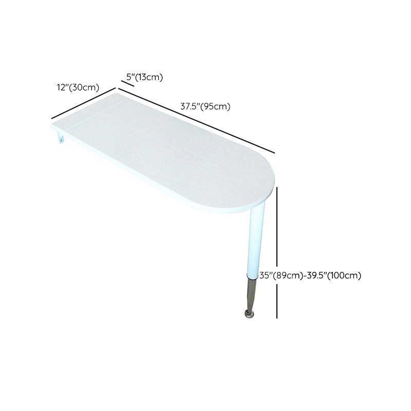 White Foldable Bar Table Contemporary Pub Table for Small Places