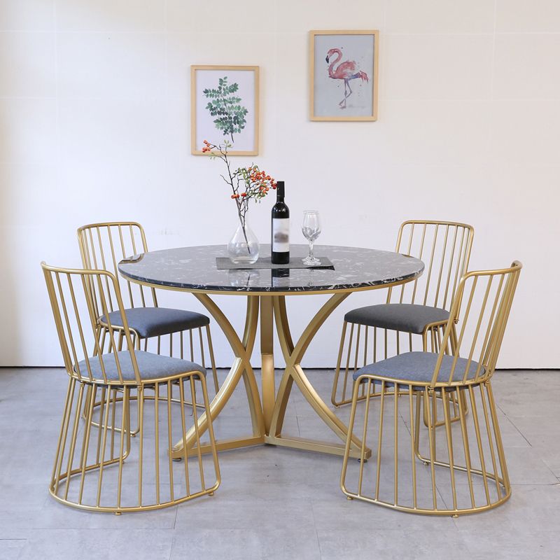 Table à manger de luxe traditionnelle Table ronde en marbre artificiel pour la maison
