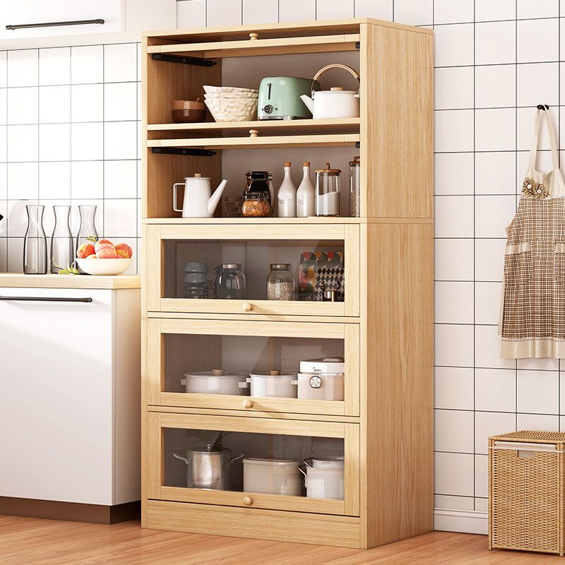 Server da pranzo in legno con porte di vetro moderno server buffet per cucina