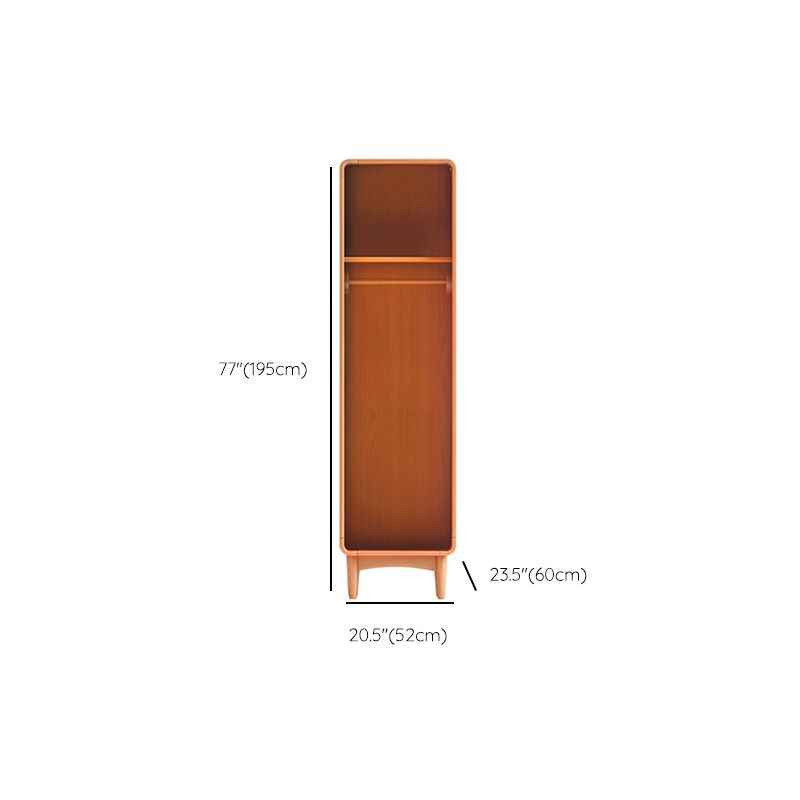 Freestanding Solid Wood Wardrobe Modern Wardrobe with Legs in Natural Clearhalo 'Armoires & Wardrobes' 'armoires_wardrobes' 'Bedroom Furniture' 'furn' 'furn_armoires_wardrobes' 'Furniture' 1200x1200_ceb15bad-c131-4d27-83a6-aa88ec6b7aef