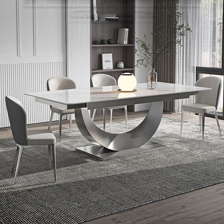 Designer Style 1/4/5/7 Pieces Dining Set Sintered Stone Table with Leather Chairs Clearhalo 'Dining Room Sets' 'Dining Tables & Seating' 'dining_room_set' 'furn' 'furn_dining_room_set' 'Furniture' 'furniture_dining_room_set' 'Kitchen & Dining Furniture' 'kitchen&dining_furn' 'kitchen' 1200x1200_ceb15df8-807b-4467-9b09-6207cadaf81f