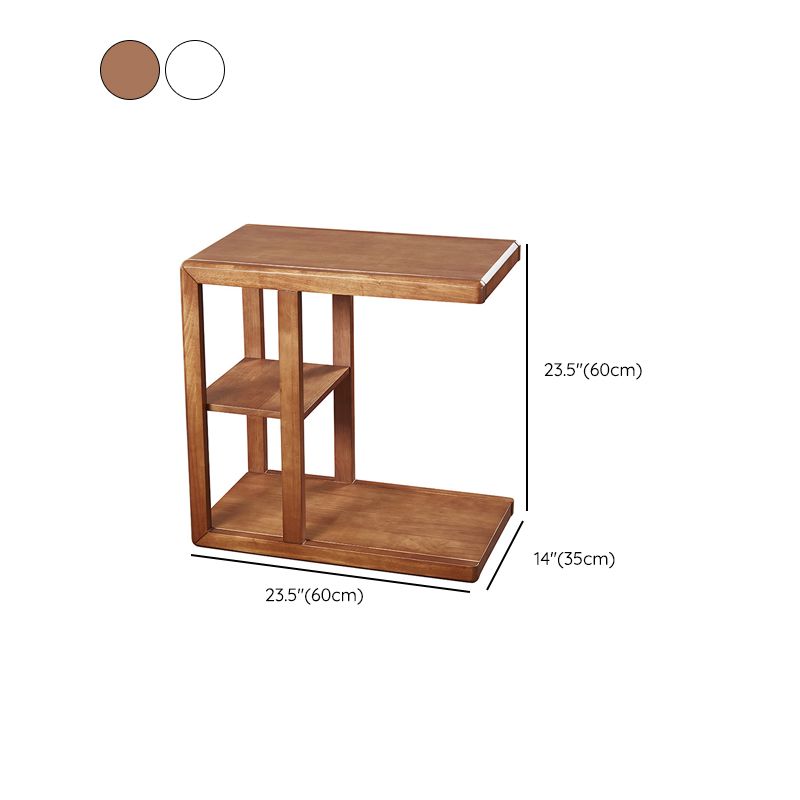 リビングルームのためのモダンなソリッドウッドエンドテーブル長方形のコーナーテーブル