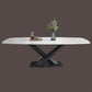Sintered Stone Top Dining Table Modern Rectangle Table with Metal Pedestal Clearhalo ' dining_table' 'Dining Tables & Seating' 'Dining Tables' 'furn' 'furn_dining_table' 'Furniture' 'furniture_dining_table' 'Kitchen & Dining Furniture' 'kitchen&dining_furn' 'kitchen' 'kitchen_dining_table' 1200x1200_ceb6cc35-9196-4441-b7bc-027dfedf35ba