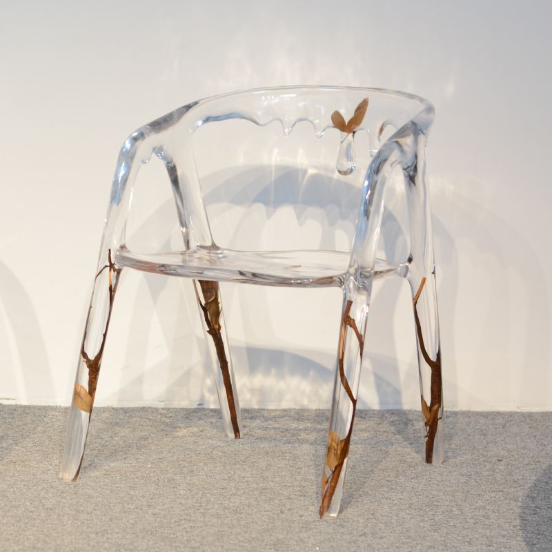 Moderner einfacher Armstuhl Harz Frame Dining Armstuhl für Esszimmer