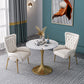 Round Shape Tulip Base Glam Dining Table White Fixed Table of Sintered Stone Clearhalo ' dining_table' 'Dining Tables & Seating' 'Dining Tables' 'furn' 'furn_dining_table' 'Furniture' 'furniture_dining_table' 'Kitchen & Dining Furniture' 'kitchen&dining_furn' 'kitchen' 'kitchen_dining_table' 1200x1200_ceb9db4e-9546-4a8c-b9eb-879a5f37a342