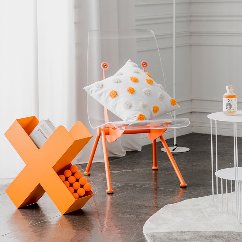 Mid-Century X-base End Table Metal Geometric Side End Snack Table