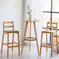 Café Simple Solid Wood Barstool taburete de bar con respaldo con respaldo