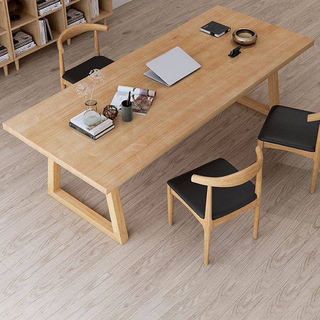 Scrivania da ufficio a slitta in stile moderno scrivania rettangolare in legno massiccio per casa