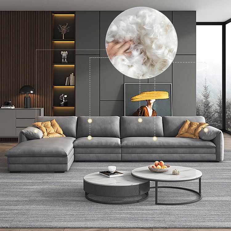 68 "W Contemporáne de tela de sofá seccional Sectional