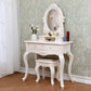 Victorian Bedroom With Drawer Mirror Solid Wood Makeup Vanity Set Clearhalo 'Bedroom Furniture' 'furn' 'furn_makeup_vanities' 'Furniture' 'Makeup Vanities' 'makeup_vanities' 1200x1200_cebc7561-2832-4421-a764-73d8e46e637a