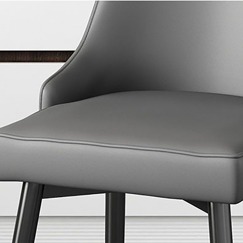 Glam Metal Dining Armless Chairs PU Leather Dining Parsons Chairs for Restaurant Clearhalo ' kitchen&dining_furn' 'Dining Chairs' 'Dining Tables & Seating' 'dining_chair' 'furn' 'furn_dining_chair' 'Furniture' 'furniture_dining_chair' 'Kitchen & Dining Furniture' 'kitchen' 1200x1200_cebda3ea-0cf8-49ad-a37a-3d31b00d88e5