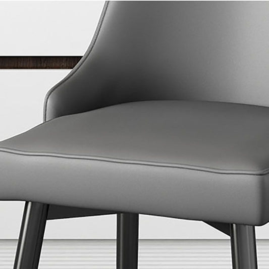 Glam Metal Dining Armless Chairs PU Leather Dining Parsons Chairs for Restaurant Clearhalo ' kitchen&dining_furn' 'Dining Chairs' 'Dining Tables & Seating' 'dining_chair' 'furn' 'furn_dining_chair' 'Furniture' 'furniture_dining_chair' 'Kitchen & Dining Furniture' 'kitchen' 1200x1200_cebda3ea-0cf8-49ad-a37a-3d31b00d88e5