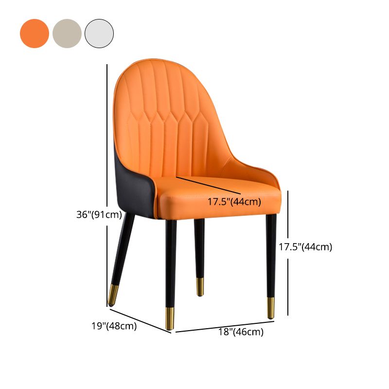 Solid Back Chair Scandinavian Style Arm Leather Dining Side Chairs Clearhalo 'Dining Chairs' 'Dining Tables & Seating' 'dining_chair' 'furn' 'furn_dining_chair' 'Furniture' 'Kitchen & Dining Furniture' 1200x1200_cebdb7fb-1afe-476d-9698-e7cd6c65c0be