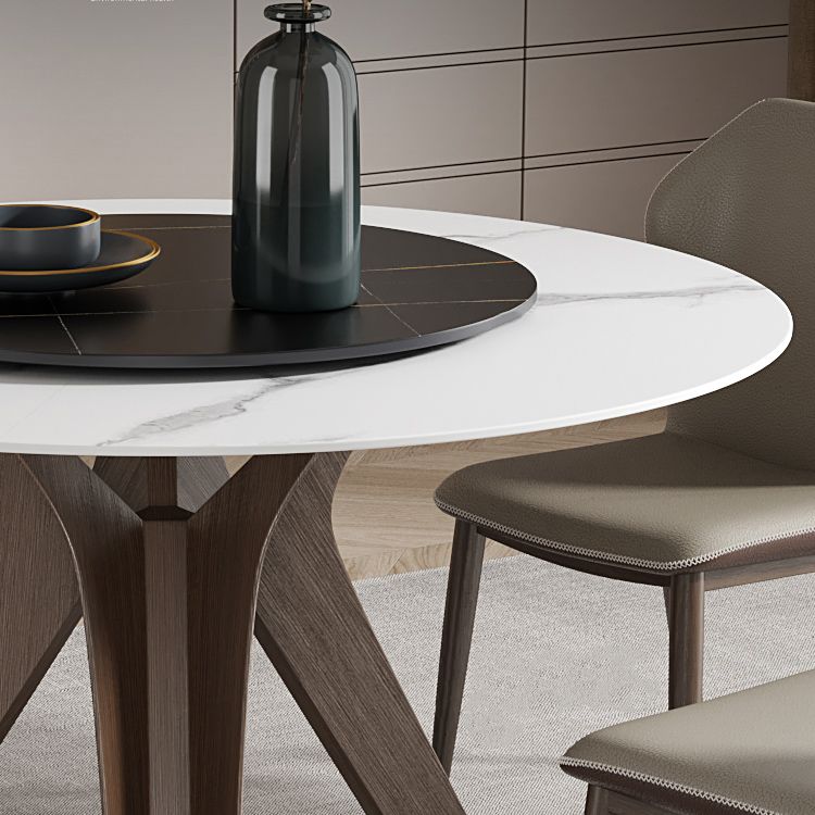 Round Furniture Luxury Style Stone Tripod Base Dinner Table with Turntable Clearhalo ' dining_table' 'Dining Tables & Seating' 'Dining Tables' 'furn' 'furn_dining_table' 'Furniture' 'furniture_dining_table' 'Kitchen & Dining Furniture' 'kitchen&dining_furn' 'kitchen' 'kitchen_dining_table' 1200x1200_cebf1988-c603-4083-abef-0b2d306f17a0