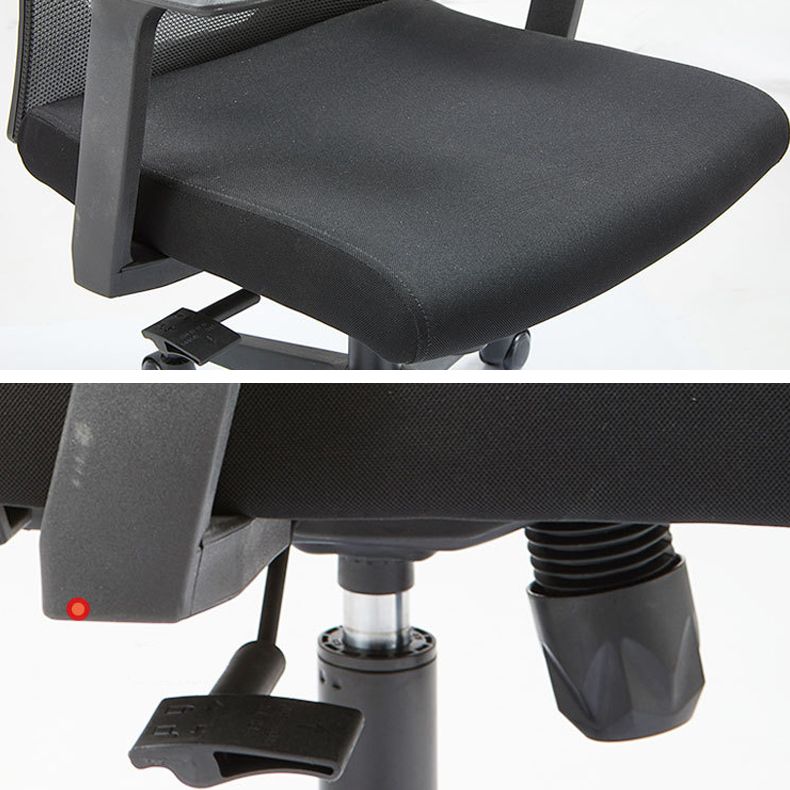 Modern Fixed Arms Chair with Wheels Mid-back Task Chair Mesh Desk Chair Clearhalo 'furn' 'furn_office_chair' 'Furniture' 'Office Chairs' 'Office Furniture' 'office_chair' 1200x1200_cebf3bea-440b-4b7d-a624-6e0d7f7c19b1
